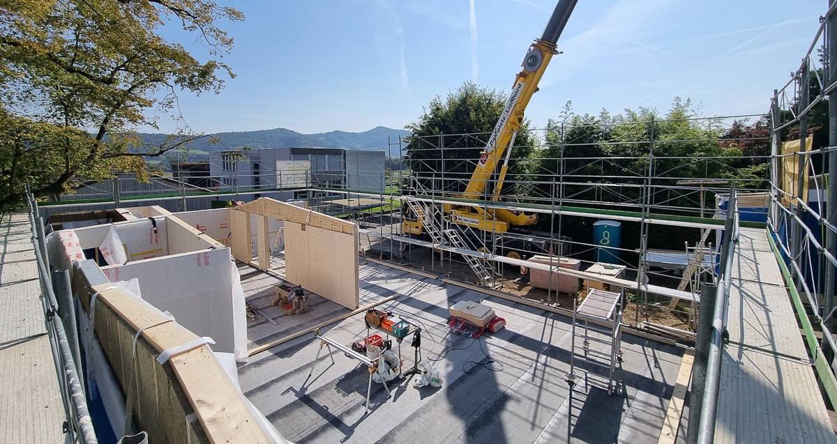 Aufrichten Holzbau Kindergarten Veltheim Aufrichten Holzbau Kindergarten Veltheim